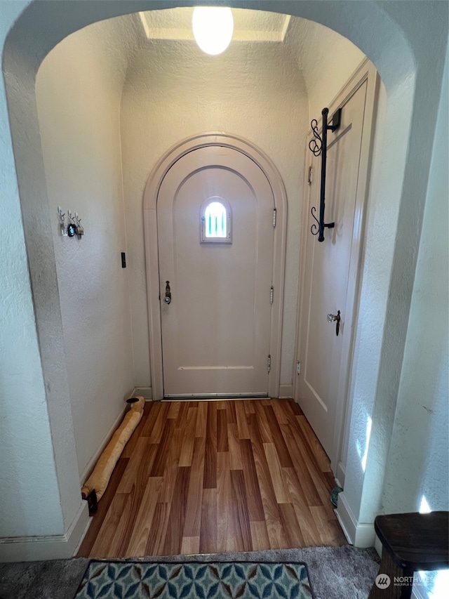 doorway featuring light hardwood / wood-style flooring