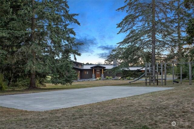 exterior space with a playground