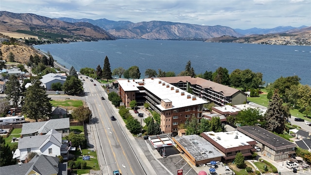 aerial view featuring a mountain view