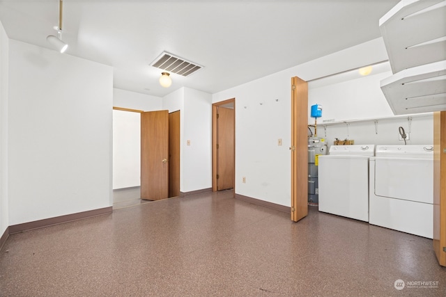 basement featuring separate washer and dryer