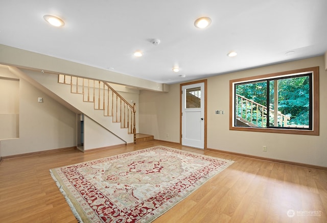 entryway with light wood-type flooring