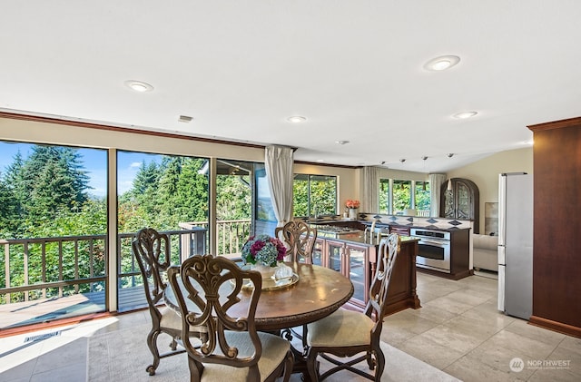 view of tiled dining room