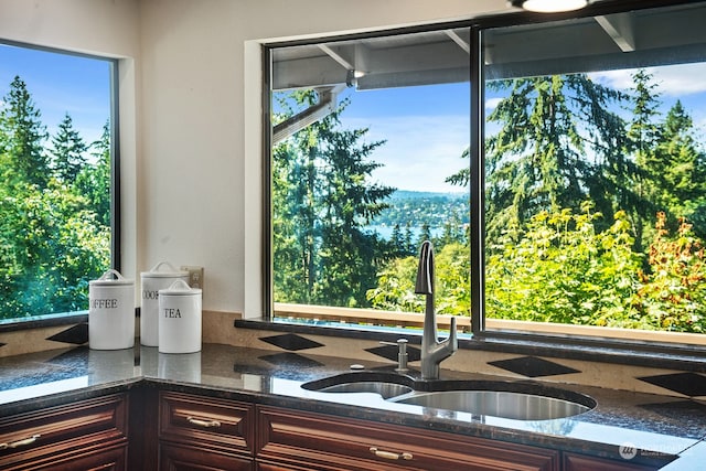 interior space featuring plenty of natural light and sink