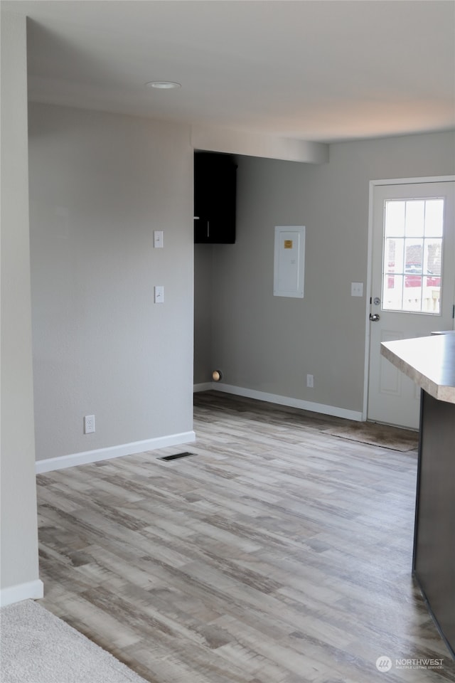 interior space featuring light wood-type flooring