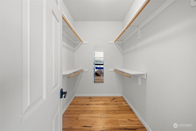 spacious closet featuring hardwood / wood-style floors