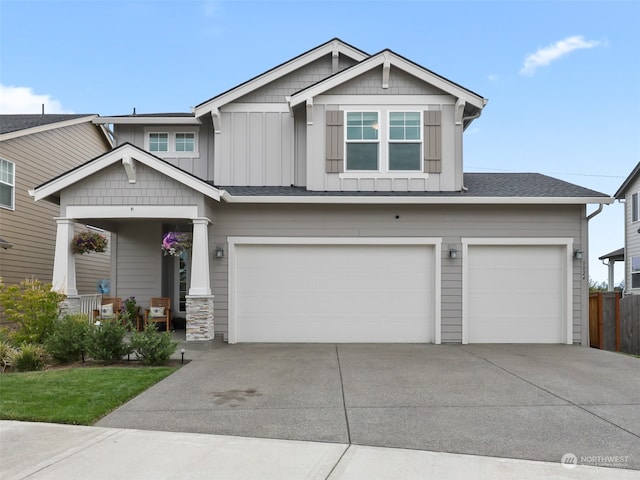 craftsman-style house featuring a garage