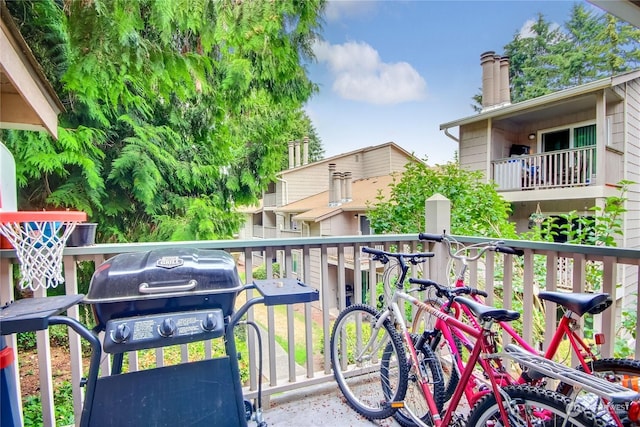 balcony with area for grilling