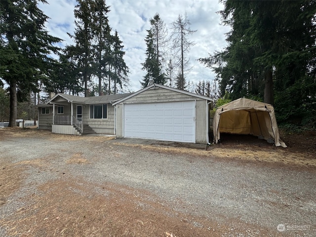 view of garage