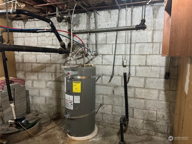 utility room featuring water heater