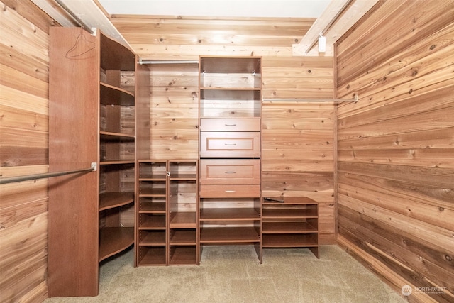 spacious closet featuring carpet floors