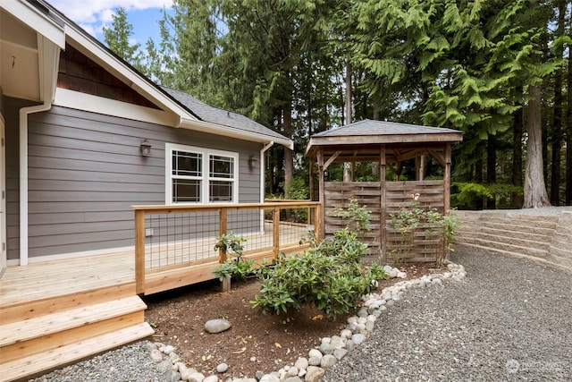 deck with a gazebo