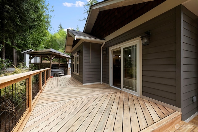 deck featuring a gazebo