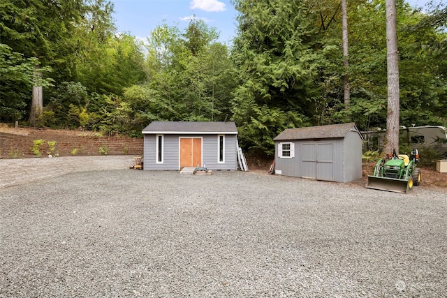 view of shed