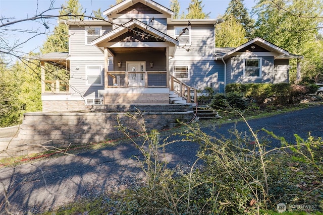 view of front of home with a porch