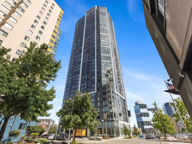 view of building exterior featuring a view of city