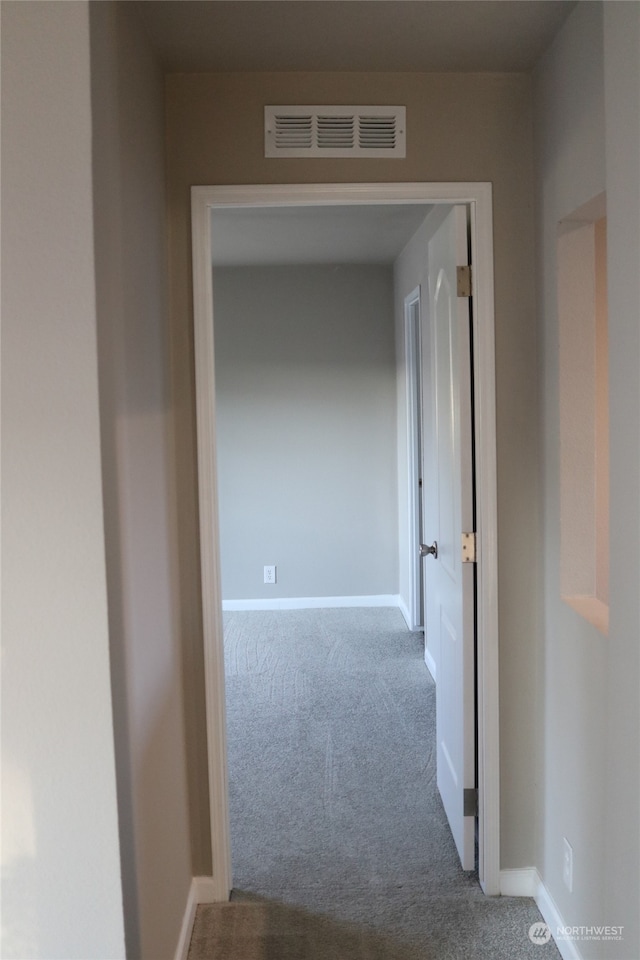 hallway with carpet