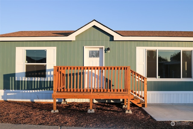 exterior space with a wooden deck