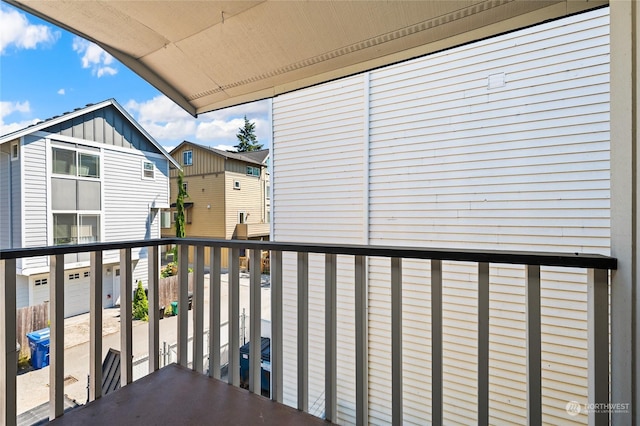 balcony with a residential view