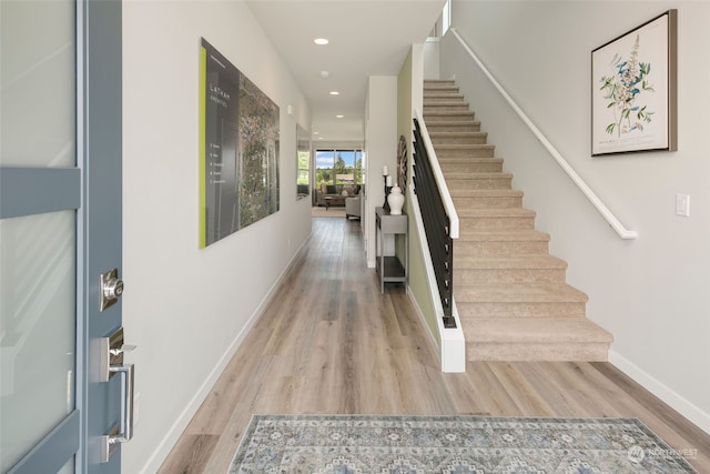 entrance foyer featuring light hardwood / wood-style flooring