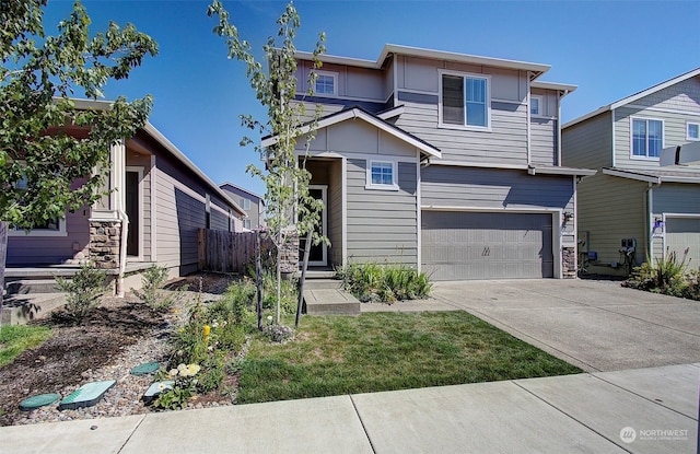 view of front of property featuring a garage