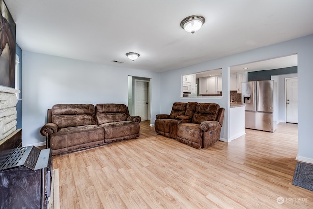 living room with light wood-type flooring