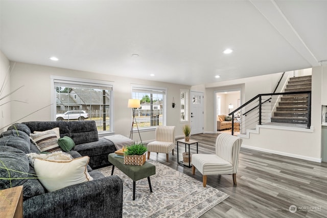 living room featuring hardwood / wood-style floors