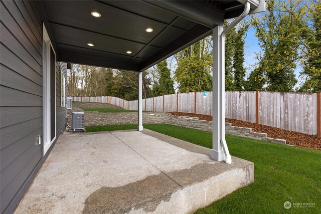 view of patio with central AC unit