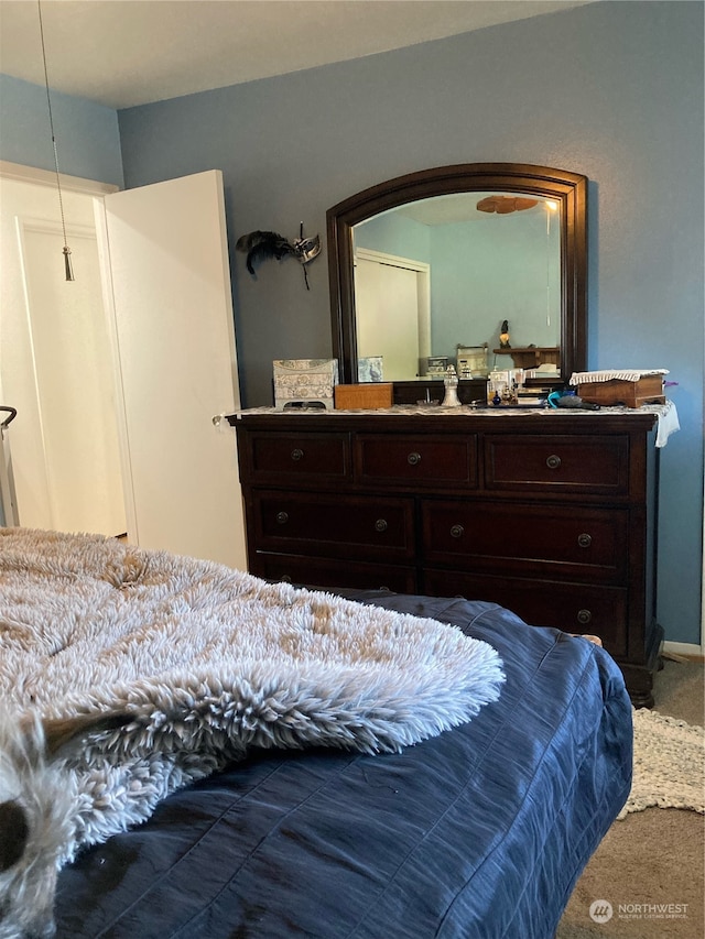 view of carpeted bedroom