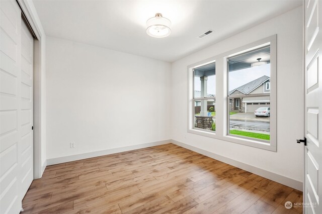 interior space with light hardwood / wood-style floors