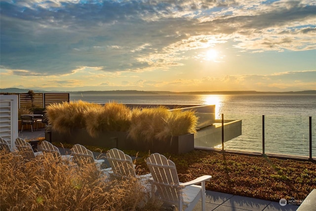 water view featuring a boat dock