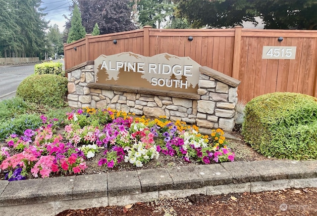 view of community sign