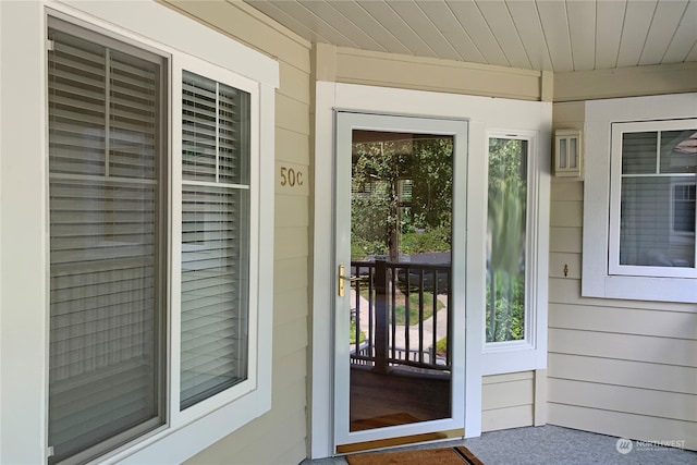 view of doorway to property