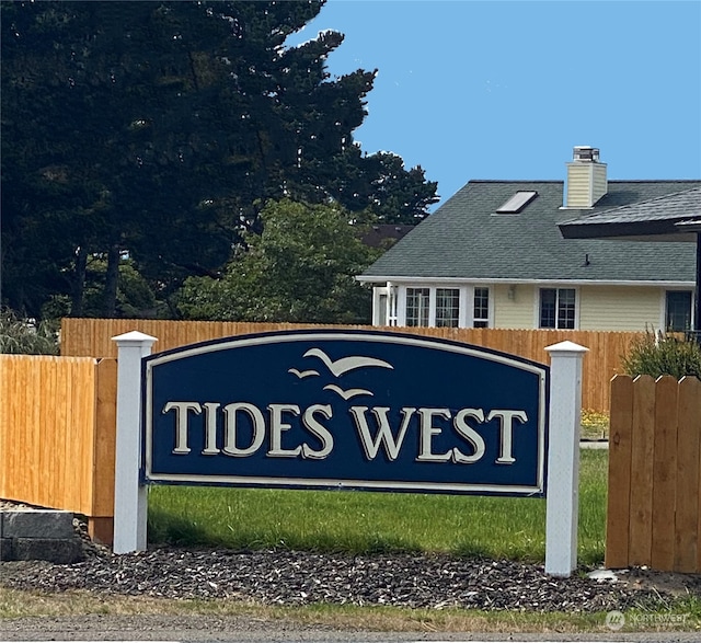 view of community sign