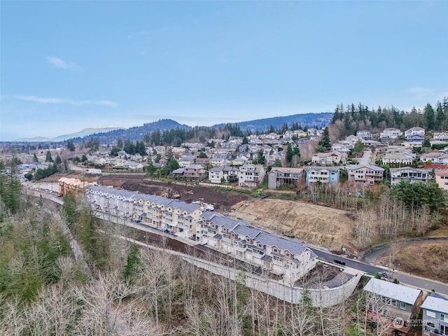 bird's eye view featuring a mountain view