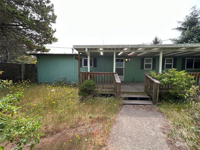 1411 300th Pl, Ocean Park, WA 98640 - rear view of house featuring a wooden deck