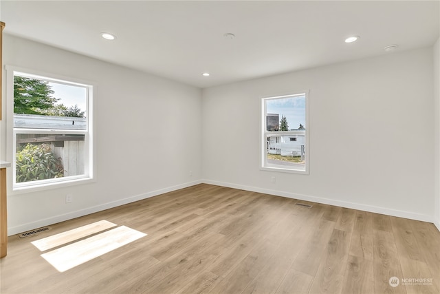 empty room featuring light wood-type flooring