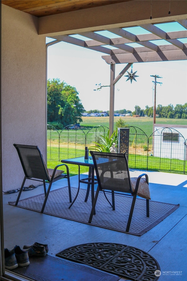 view of patio with a pergola