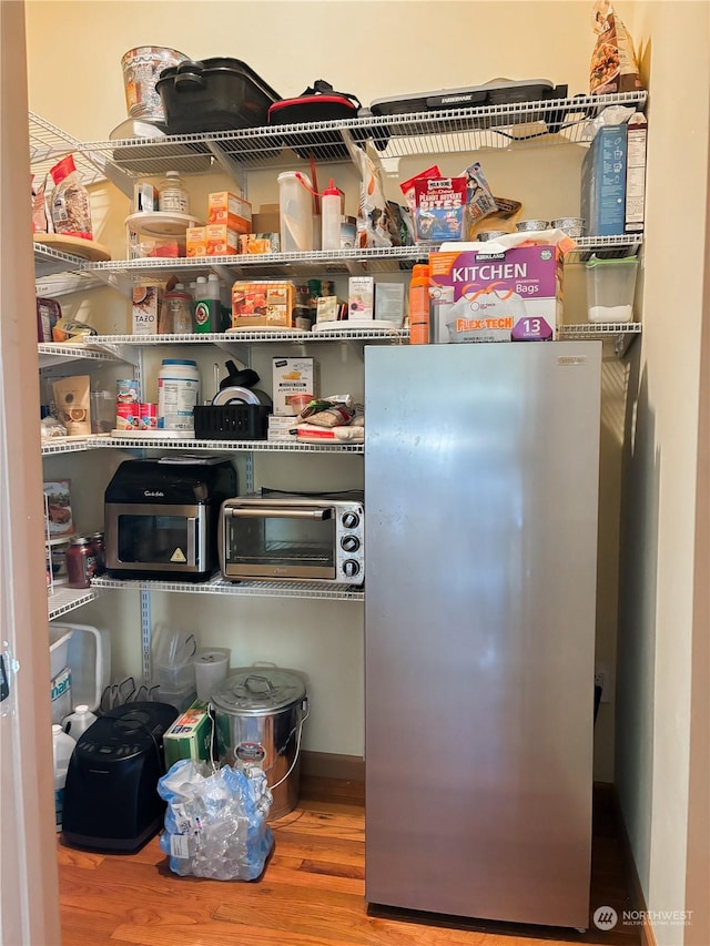 pantry with a toaster