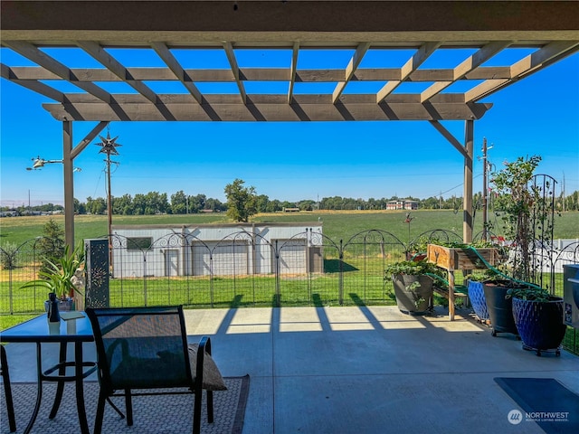 view of patio / terrace featuring a pergola