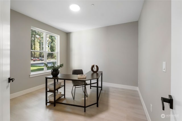 office featuring light hardwood / wood-style floors