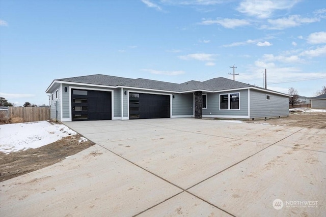 view of front of house with a garage