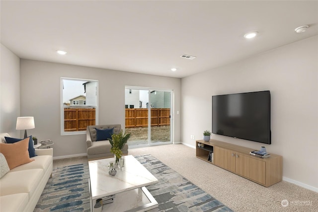 view of carpeted living room