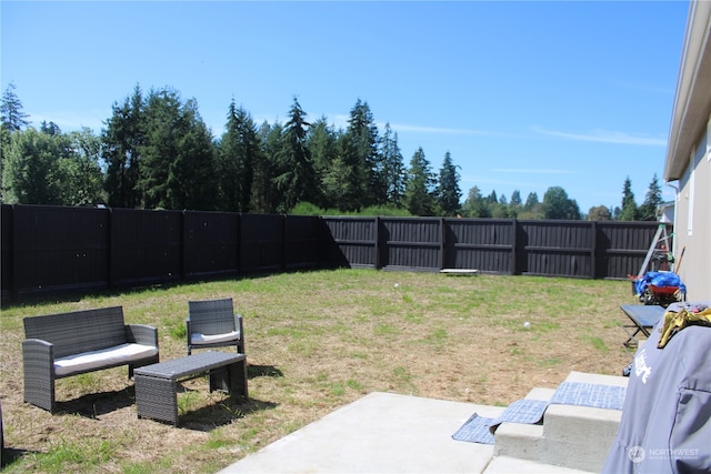 view of yard featuring a patio area