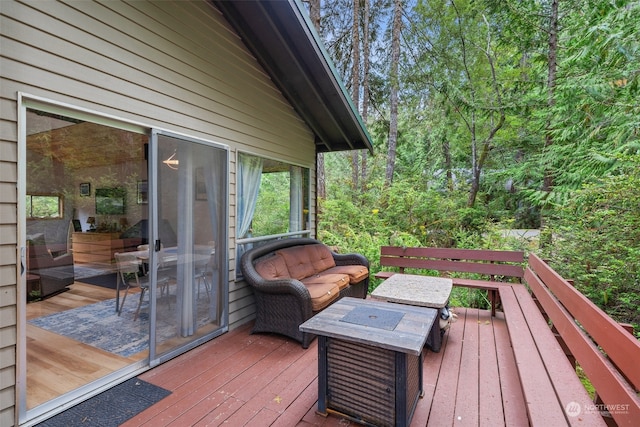 deck with outdoor lounge area