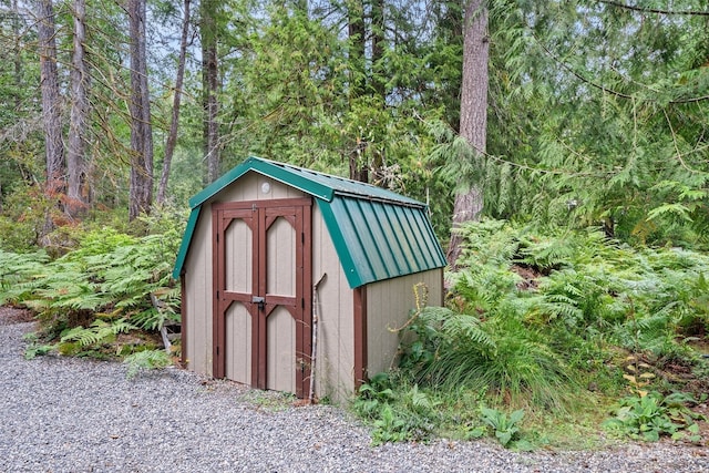 view of shed