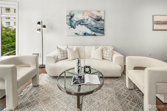 living room featuring hardwood / wood-style flooring