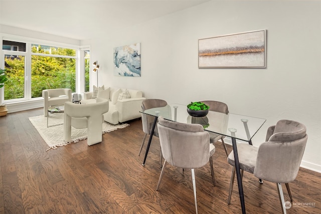 dining room featuring dark hardwood / wood-style flooring