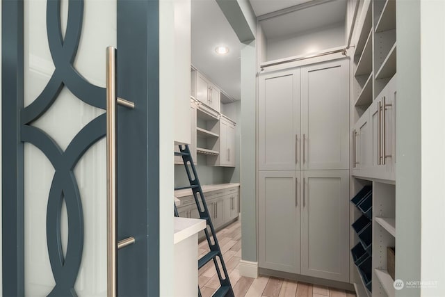 spacious closet with wood tiled floor