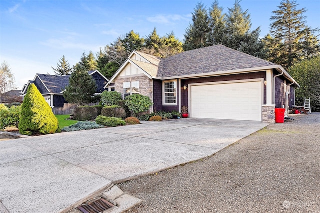 view of front of house with a garage