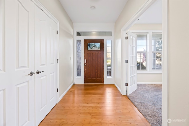 entryway featuring light hardwood / wood-style floors